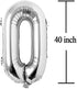 Silver 40 Number Balloons Big Giant Jumbo Large Number 40 Foil Mylar Balloons for Women Men 40th Birthday Party Supplies 40 Anniversary Events Decoration