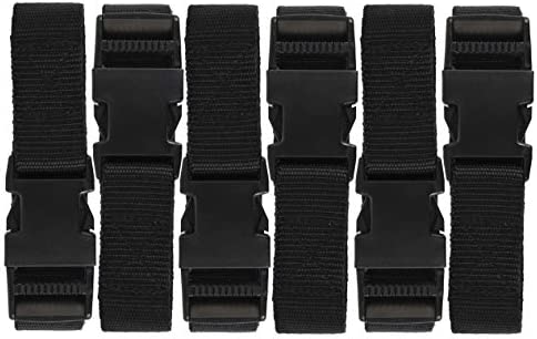 Harrier Hardware Utility Strap with Quick-Release Buckle, Black, 72-Inch, 6-Pack