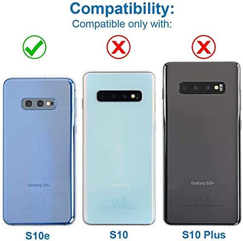 2 Pack OEM Original Back Rear Camera Glass Lens Replacement for Samsung Galaxy S10E G970 with Adhesive and Repair Toolkit Black(All Carriers)