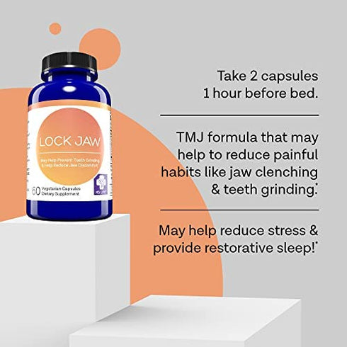 MD.Life Lock Jaw Assistance - Ongoing TMJ Pain Relief - Help Provide Lock Jaw Pain Assistance TMJ Pain Relief Double Strength Formula - 60 Vegan Capsules Designed for Jaw Pain Relief