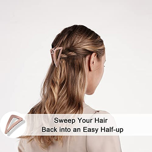 Medium Hair Clips for Women Girls Fine Hair, Nonslip French Hair Claw Clips for Thin/Medium Thick Hair, Strong Hold Matte Hair Jaw Clips Triangle Hair Claws Hair Clamps with Gift Box (Pastel Color)