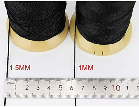 328 Feet Twisted Nylon Line Twine String Cord for Gardening Marking DIY Projects Crafting Masonry (Black, 1.5mm-328 feet)