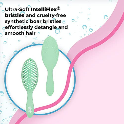 Wet Brush Go Green Tea Tree Oil Infused Detangling Hair Brush - Pain-Free Ultra-Soft Detangler Bristles Glide Through Tangles with Ease - Protects Against Split Ends