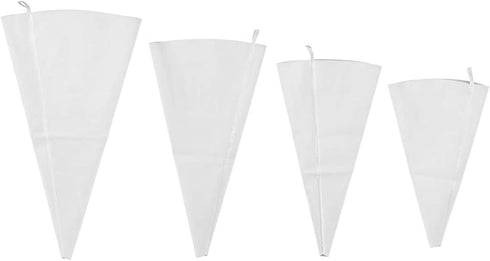 Pastry Tek Piping Bag Set, Set Of 4 Reusable Icing Bags - BPA-Free, Durable, White Silicone Pastry Bag Set, Anti Burst, Decorate Cakes, Cupcakes, Macarons, Or Cookies - Restaurantware