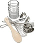 Melissa & Doug Stir and Serve Cooking Utensils (7 pcs) - Stainless Steel and Wood