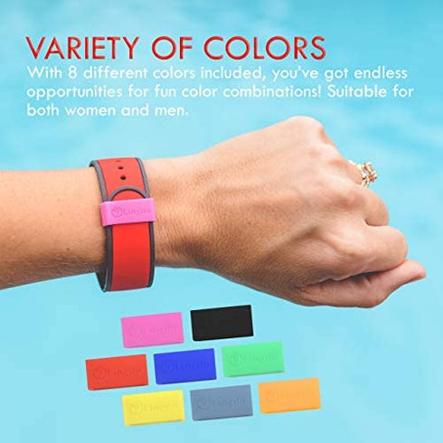Lingito 8 Pack Magic Band Protectors | Multi-Color Smart Watch Security Bands | Made for Fitbit Charge, Charge HR, Garmin Vivofit, Disney Magic Band 2.0 & More!