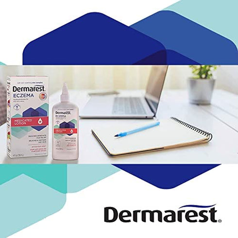 Dermarest Eczema Medicated Lotion, 24-Hour Dry Skin & Itch Relief, Dermatologist Tested, 4 ounces, (Pack of 2)