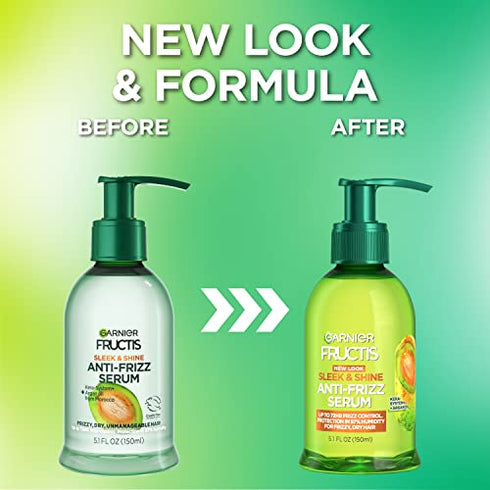 Garnier Fructis Sleek & Shine Anti-Frizz Serum, Frizzy, Dry, Unmanageable Hair, 5.1 fl. oz. (Packaging May Vary)