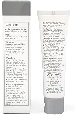 CariFree Gel 1100 (Mint): Anti-Cavity Toothpaste | Nano Hydroxyapatite | Cavity Prevention | Freshens Breath and Moistens Mouth | Dentist Recommended for Oral Care