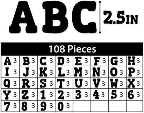 ArtSkills Paper Poster Letters and Numbers for Projects and Crafts, 4" and 2.5", Black, 150 Pieces