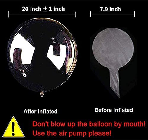 LED Light Up Bobo Baloons 10 Packs, 20 Inches Clear Helium Transparent Balloons 15 pcs, Glow in The Dark Ballons for Christmas Wedding Birthday Valentines Day Halloween Party Decoration