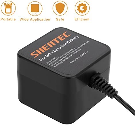 Shentec 12V Li-ion Battery Charger Compatible with Black and Decker 12V BL1110 BL1310 BL1510 LB12 LBX12 LBXR12 Pod Style Battery (Not Compatible with Firestorm Battery and PS130 Battery Ni-MH/Ni-CD)