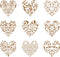 Heart Coffee Set Stencil, 9 Designs - Barista for Decorating Cappuccino Coffee Latte Cupcakes Cakes Cookies Scrapbooking Stencils for Painting Template