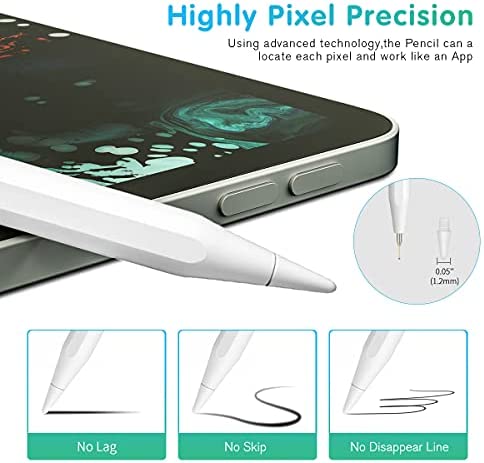 ?Stylus Pencil for iPad 9th & 10th Generation, Active Pen with Palm Rejection Compatible with 2018-2022 Apple iPad 10th 9th 8th Gen/iPad Pro 11 & 12.9 inches/iPad Air 5th Gen(White)