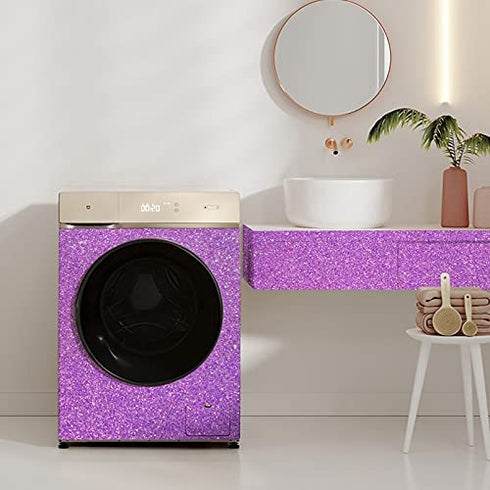 Purple Glitter Wallpaper Purple Glitter Peel and Stick Wallpaper Removable Sparkle Contact Paper Self Adhesive Paper for Wall Cabinet DIY Gift Christmas Decoration Vinyl Roll 17.7"x78.7"