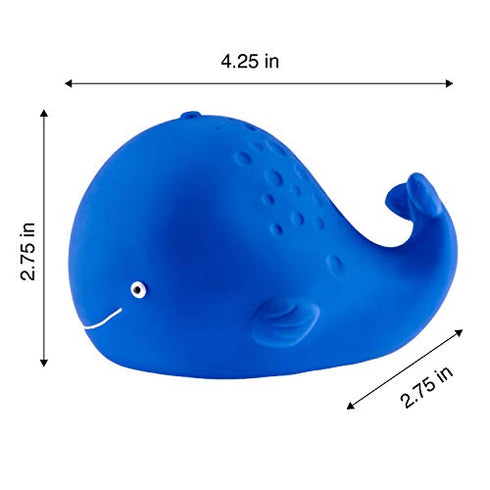 caaocho Pure Natural Rubber Baby Bath Toy - Kala The Whale - Without Holes, BPA, PVC, Phthalates Free, All Natural, Textured for Sensory Play, Sealed Bath Rubber Toy, Hole Free Bathtub Toy for Babies