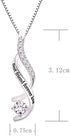 ALOV Jewelry Sterling Silver Best friend forever love Cubic Zirconia Pendant Necklace