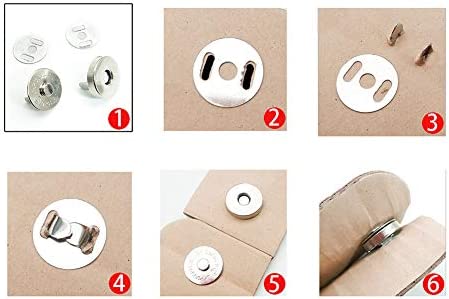 100 Sets Silver Tone Magnetic Purse Snap Clasps Button/Great for Closure Purse Handbag Clothes Sewing Craft No Tools Required 14mm