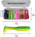 THKFISH 30Pcs Paddle Tail Swimbaits 2 INCH Bicolor Soft Plastic Fishing Lure Swim Baits for Crappie Bass Trout Mixed Color