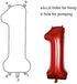 Smarcy 40 Inch Jumbo Number 10 Balloon Birthday Party Celebration Decoration Foil Helium Balloons,Red