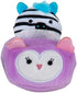 Squishville by Squishmallows Felicia in Carriage & Zeke in Car, Two 2” Soft Mini-Squishmallow Pandacorn and Zebra Plush, Plush Carriage and Car Vehicles, Irresistibly Soft Colorful Plush