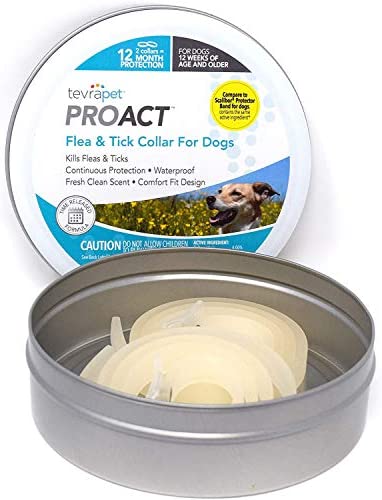 TevraPet ProAct Flea and Tick Collar for Dogs, 12 Months of Flea and Tick Protection, Repels Mosquitos