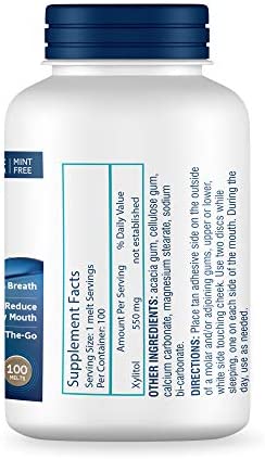 OraCoat XyliMelts Dry Mouth Relief Oral Adhering Discs, Slightly Sweet with Xylitol, For Dry Mouth, Stimulates Saliva, Non-Acidic, Day and Night Use, Time Release for up to 8 Hours, 100 Count