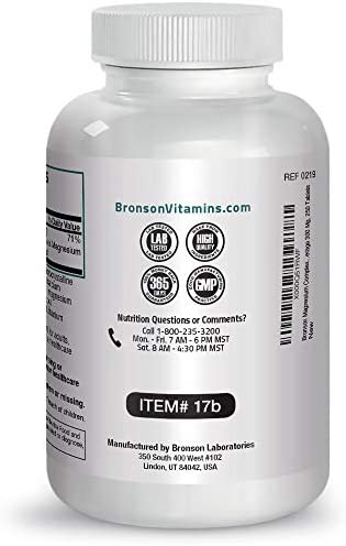 Triple Magnesium Complex Maximum Coverage 300 Mg Magnesium Oxide Magnesium Citrate Magnesium Carbonate, Non-GMO Formula, 250 Tablets