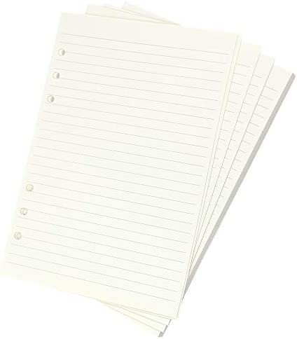 A5 Planner Filler Paper 5-3/4" x 8-1/4", College Ruled, 6-Hole Punched Loose Leaf Paper for 6-Ring Binders, 100 Sheets Per Pack