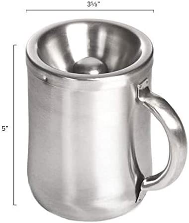 5 Inch Brushed Stainless Personal Spittoon with Removable Top