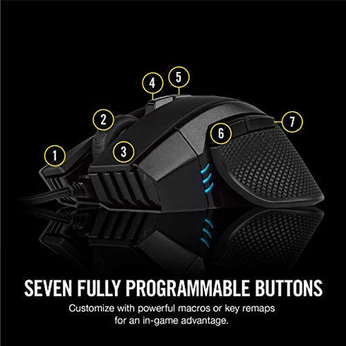 Corsair Ironclaw RGB - FPS and MOBA Gaming Mouse - 18,000 DPI Optical Sensor - Backlit RGB LED, Black
