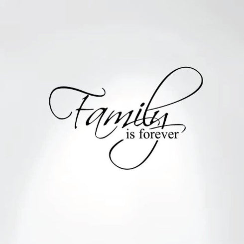 Family is Forever Vinyl Wall Decal Art Saying Home Decor Sticker #1225 (20" Wide X 13" High) (Matte Black)