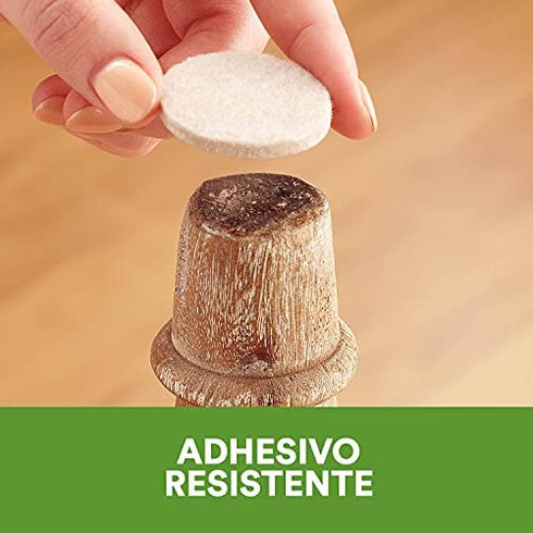 Scotch SP808-NA Felt Furniture Pads, Round 3", Beige, 4 Count