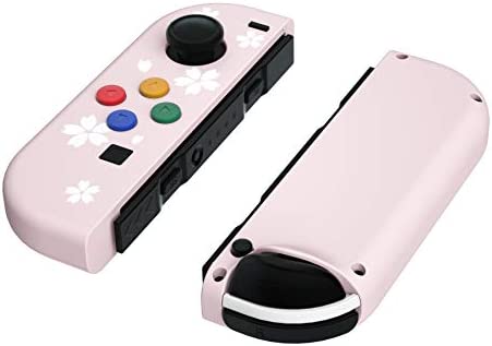 eXtremeRate Cherry Blossoms Petals Patterned Joycon Handheld Controller Housing with Coloful Buttons, Replacement Shell Case for Nintendo Switch & Switch Oled Joy-Con – Joycon and Console NOT Included