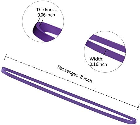 Coopay 60 Pieces Large Rubber Bands Trash Can Band Set Elastic Bands for Office Supply, Trash Can, File Folders, Cat Litter Box, Size 8 inches (Purple)
