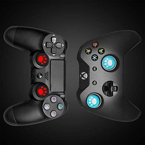 28 Pieces Cat Thumb Grips Caps Replacement Cat Claw Joystick Cap Silicone Cat Analog Stick Cover Compatible with PS5 PS4 PS3 PS2 Xbox 360 Xbox One Controllers