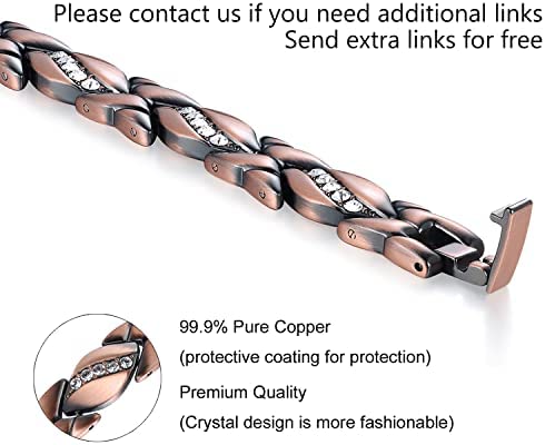 Jecanori Copper Bracelets for Women,Magnetic Crystal Bracelets for Women with 3500 Gauss Magnets,99.9% Pure Copper Bracelets,Christmas Jewelry Gift with Adjust Tool