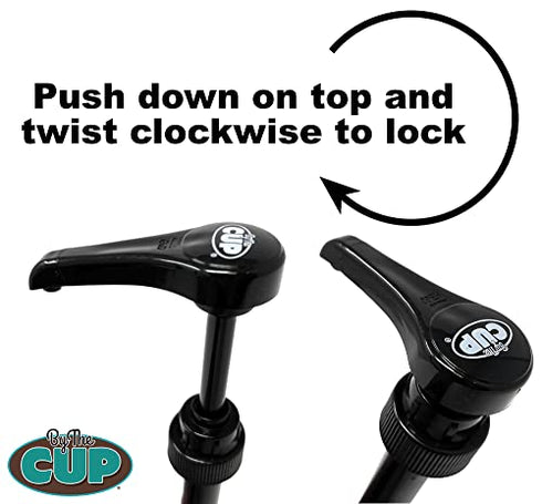 By The Cup Universal Black Coffee Syrup Pump (Pack of 2) - Fits Upouria, Torani Syrups, Davinci, Monin (1L Plastic Only), and Jordan's Skinny Syrups