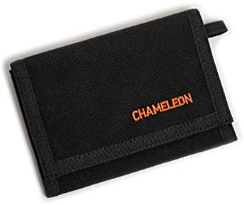 CHAMELEON VELCRO TRIFOLD MENS WALLET- Canvas wallets for men trifold- Best Slim Nylon Velcro Men's wallet - Front pocket wallets for men nylon Perfect style of basic wallet designs Black