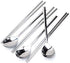 YAPULLYA Polished Stainless Steel Spoons and Chopsticks Set, Korean Chopsticks and Spoons tableware with long-hand, Reusable, set of 3-silver