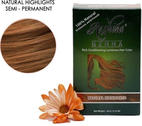 Reshma Beauty 30 Minute Henna Hair Color Infused with Goodness of Herbs (Natural Highlights, Pack Of 1)