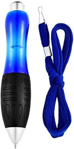 Jetec 10 Pieces Big Weighted Fat Pens Retractable Blue Body Ballpoint Pens with Hanging Rope Large Wide Grip Pens for Arthritis, Hand Pain, Parkinson, Tremors, Carpal Tunnel