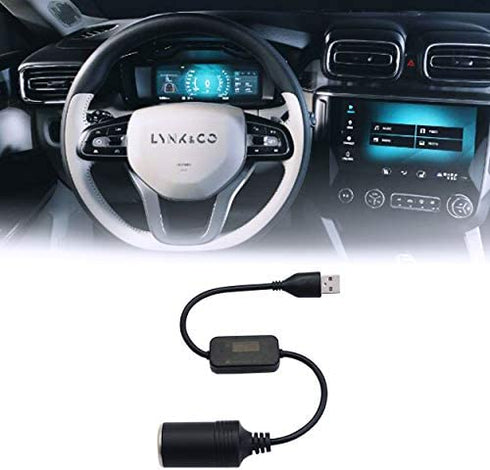 SinLoon 5V USB to 12 Volt Car Cigarette Lighter Socket Female Converter Adapter Cable for Car Cigarette Lighters Driving Recorder Etc(USB to Cigarette)
