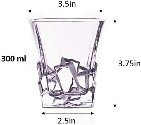 Premium Bourbon Glasses Set of 4 - Elegant Whiskey Glasses for Scotch, Single Malt - Old Fashioned Glass Set in Gift Box - Rocks Whisky Tumblers for Cocktails - Home Bar Glassware Tumbler Set
