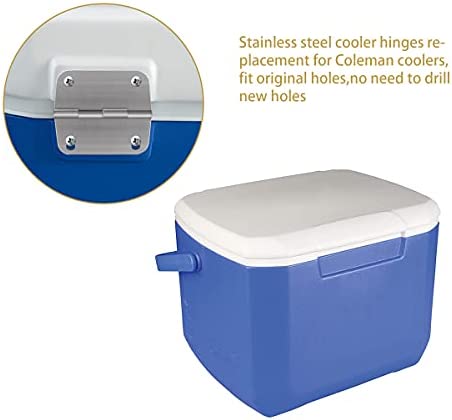 AIEVE Cooler Hinges and Screws Set,Cooler Replacement Hinges,Stainless Steel Hinges and Screws Replacement for Coleman Coolers