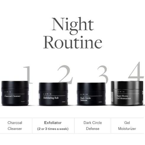 Lumin Exfoliating Rub for Men (1 oz) - Activated Charcoal Face Exfoliator Rub for Reducing Dullness, Dryness, Dark Spots, Blackheads, and Shaving Irritation - Achieve Your Best Look