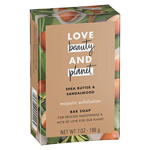 LBP BODY WASH Love Beauty and Planet Majestic Exfoliation Shea Butter & Sandalwood Bar Soap 7 oz