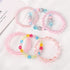 BGSHEMNI 6 Pieces Princess Bracelets,Rainbow Stretchy Bead Bracelets Pink Love Bracelet,Girls Costume Jewelry Set