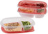 Rubbermaid TakeAlongs Divided Rectangular Food Storage Containers, 3.7 Cup, Tint Chili, 3 Count