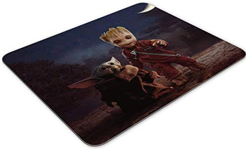 YTMYAN Baby Yoda & Groot Mouse Pad Non Slip Rubber Mousepad Gaming Office Rectangle Mouse Mat